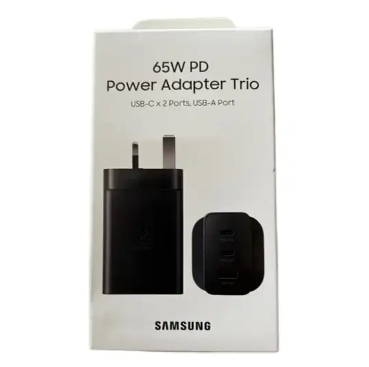 شارژر سریع دیواری 65W سامسونگ با سه پورت خروجی