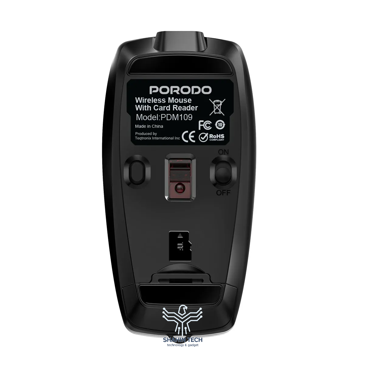 ماوس بی سیم برندPORODO با دقت 1600DPI به همراه کارت خوان