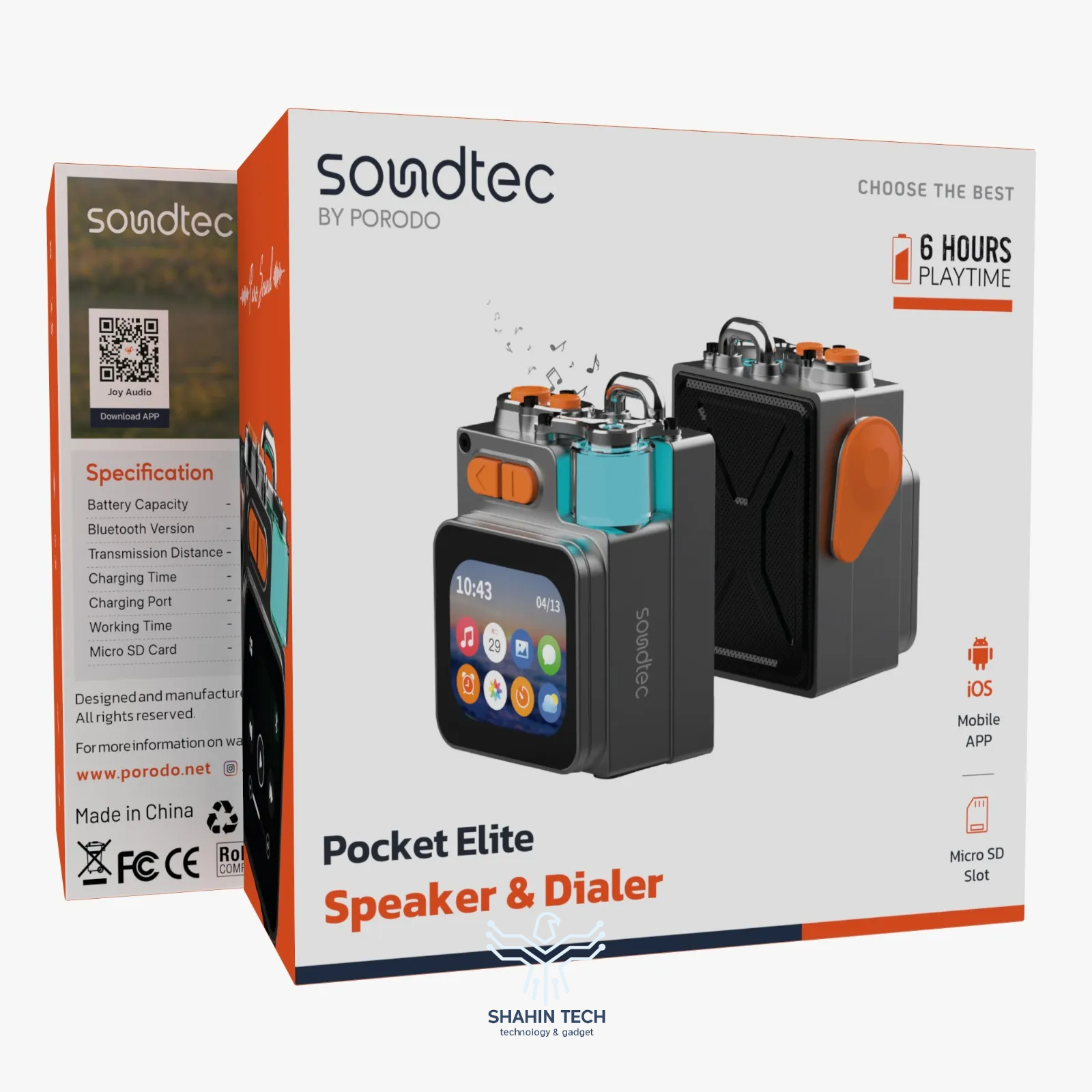 اسپیکر هوشمند لمسی از برند PORODO مدل Pocket Elite