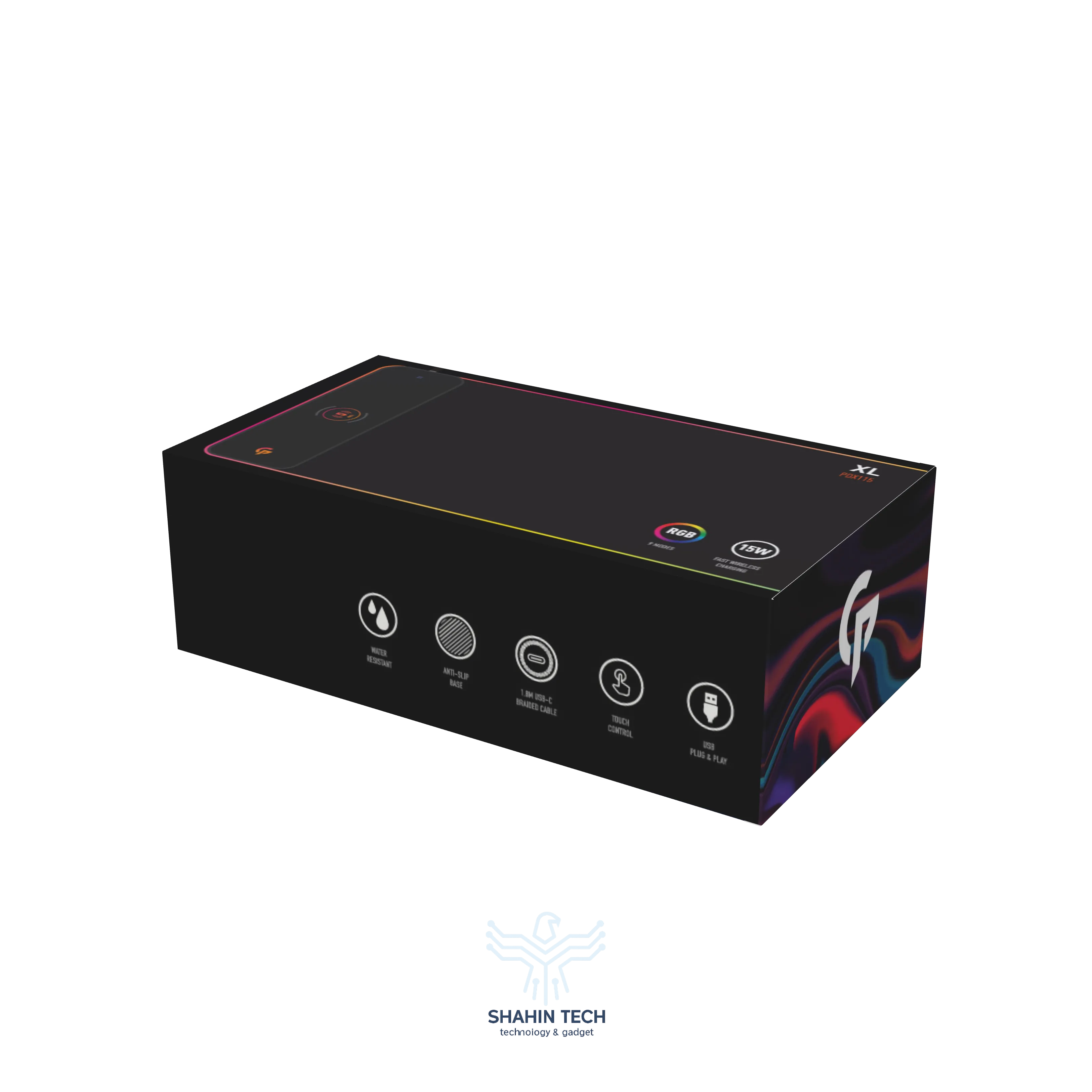 پد موس گیمینگ Porodo Gaming RGB با شارژر بی‌سیم سریع 15 واتی