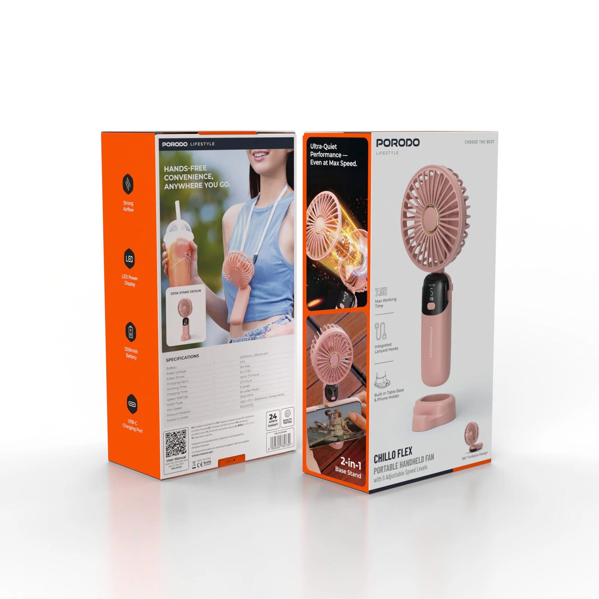 پنکه دستی شارژی Lifestyle Chillo Flex PDLFSTS5WH پرودو (اورجینال | گارانتی | مهلت تست)