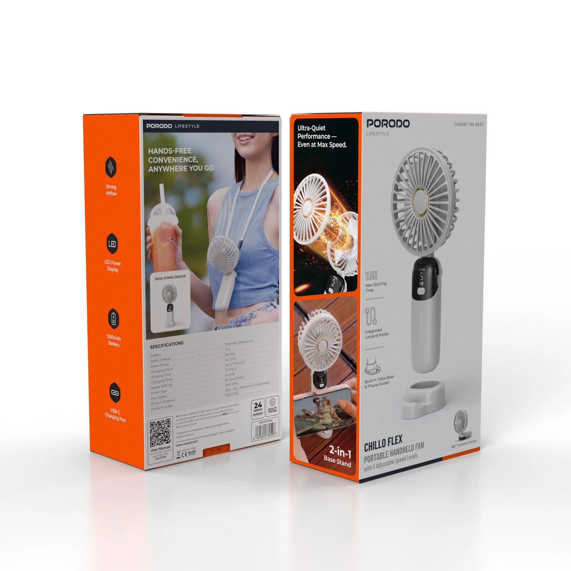 پنکه دستی شارژی Lifestyle Chillo Flex PDLFSTS5WH پرودو (اورجینال | گارانتی | مهلت تست)