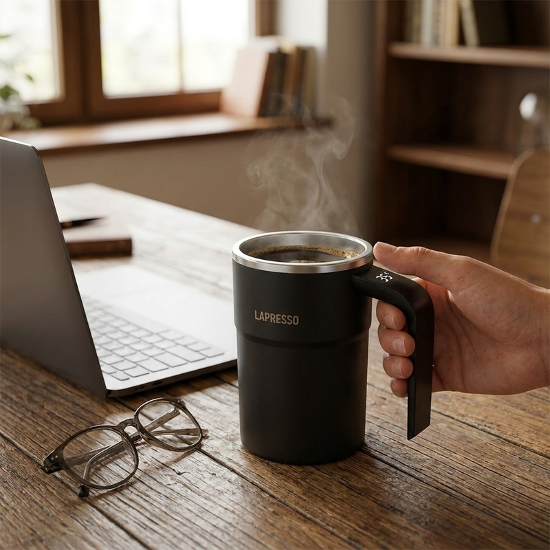 ماگ همزن مغناطیسی لپرسو Lepresso Stirmagic Auto Stirring Mug مدل LPCFFM0018