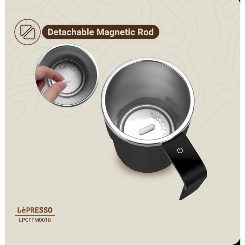 ماگ همزن مغناطیسی لپرسو Lepresso Stirmagic Auto Stirring Mug مدل LPCFFM0018