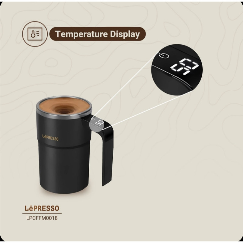 ماگ همزن مغناطیسی لپرسو Lepresso Stirmagic Auto Stirring Mug مدل LPCFFM0018