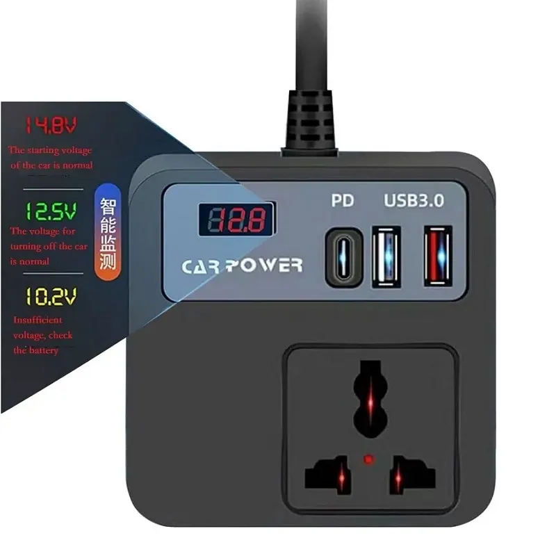 اینورتر برق خودرو فندکی مدل CAR POWER (اورجینال | گارانتی | مهلت تست)