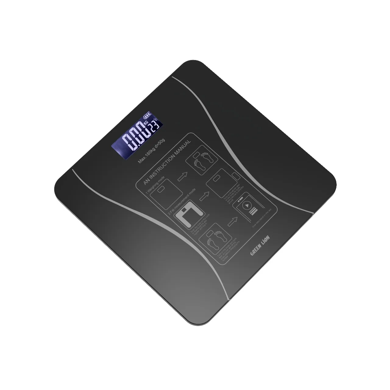 ترازوی هوشمند بدن‌سازی از برند گرین لاین لایت مدل GWS-11  - مشکی (انالیز کامل)
