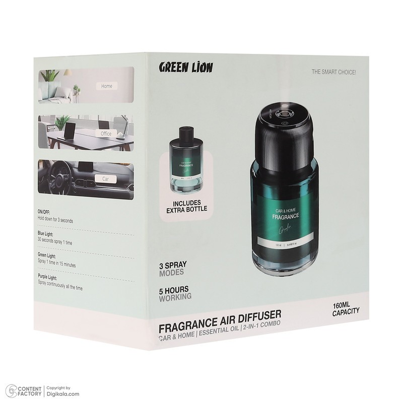 خوشبوکننده خودرو گرین لاین مدل fragrance 2in1 combo با رایحه Fresh Air حجم 160 میلی لیتر