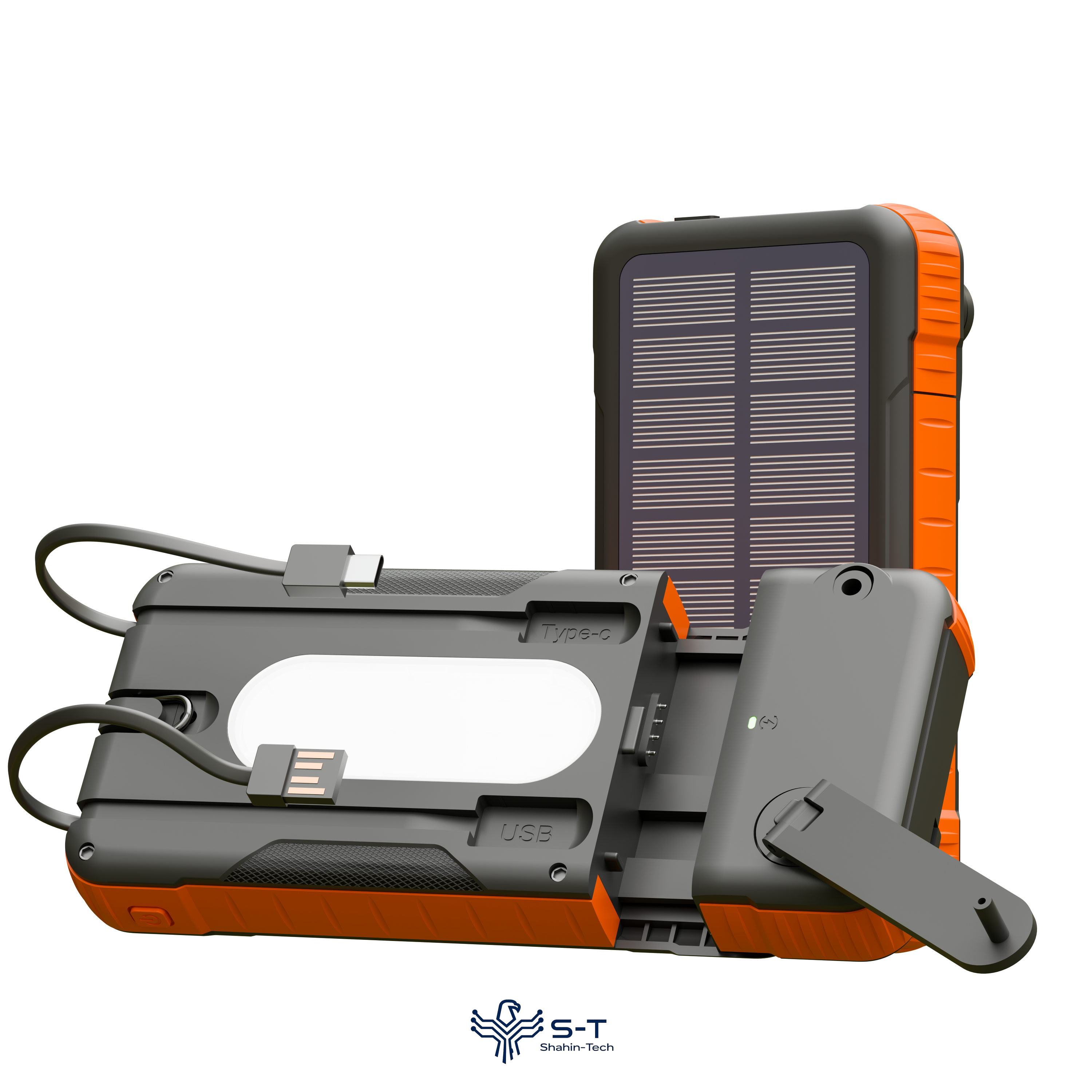 پاوربانک خورشیدی Porodo Sunova 20000mAh با قابلیت تولید برق اضطراری دستی - مشکی