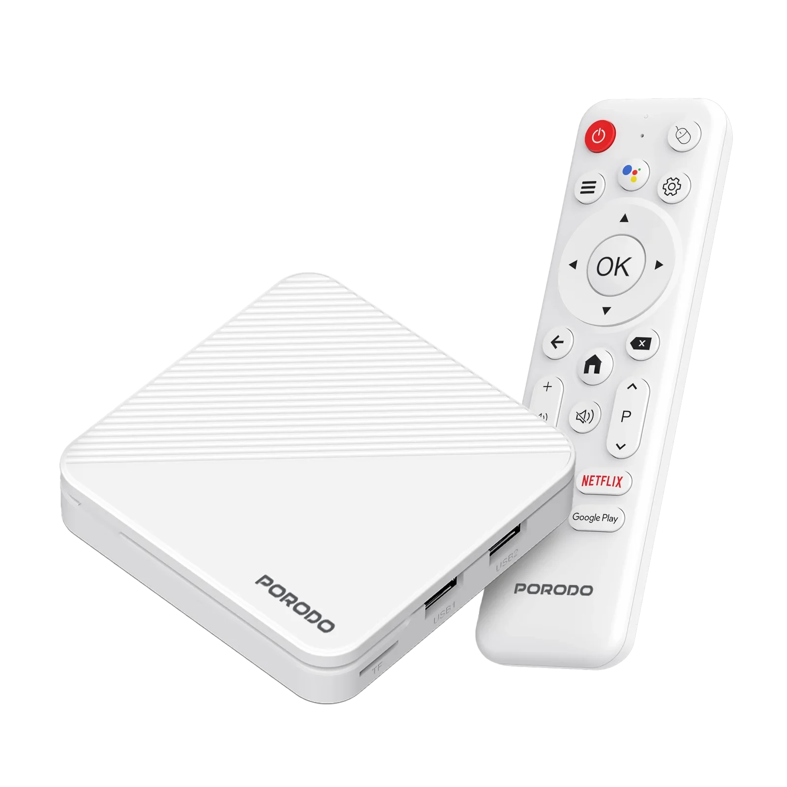 تی‌وی‌باکس اندروید Porodo Echobox با قابلیت پخش 4K Ultra HD - سفید