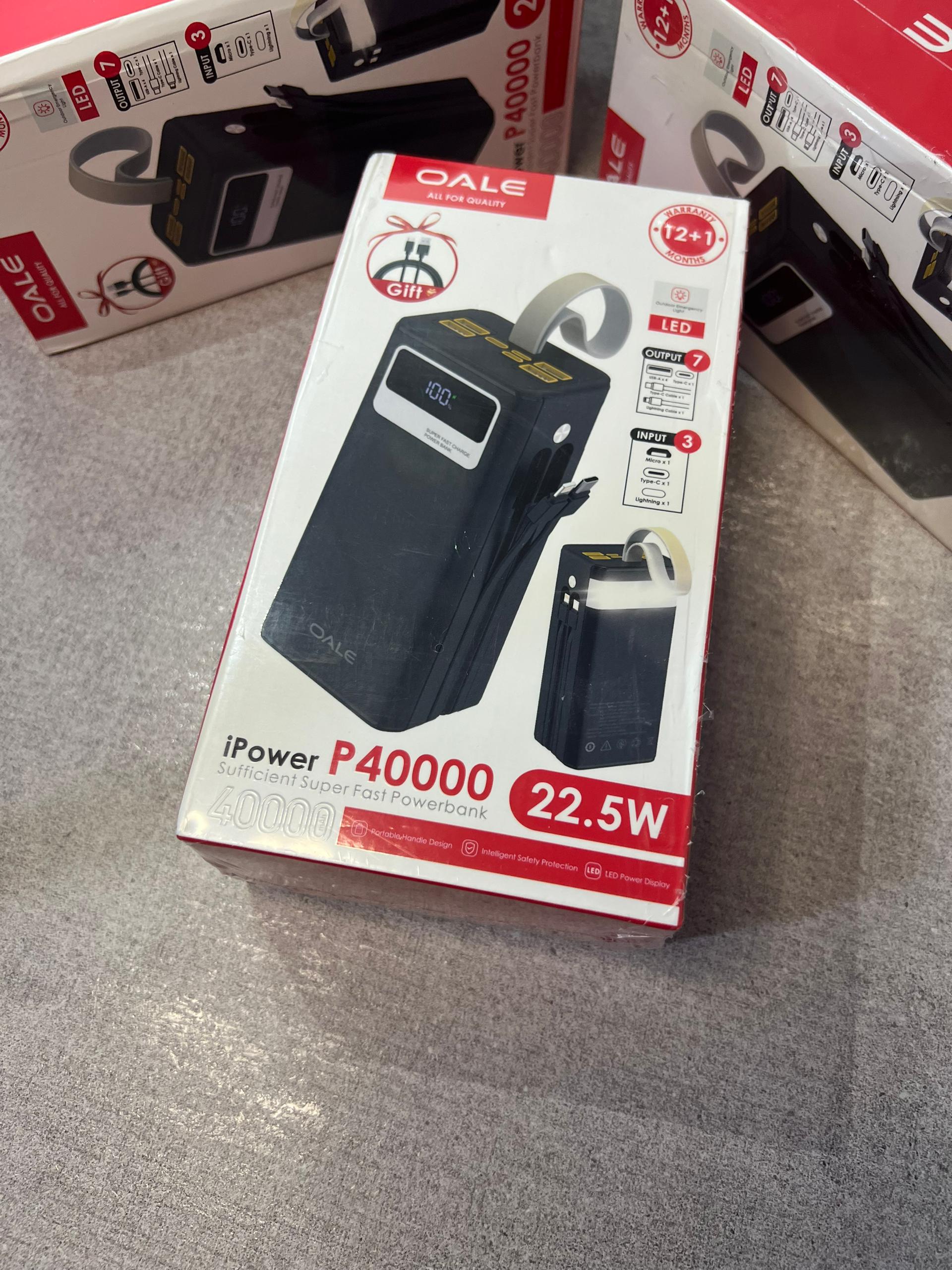 پاوربانک 40 هزار فست شارژ از برند OALE
