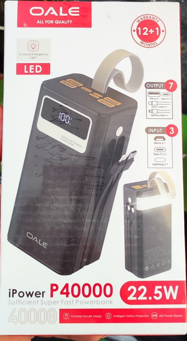 پاوربانک 40 هزار فست شارژ از برند OALE