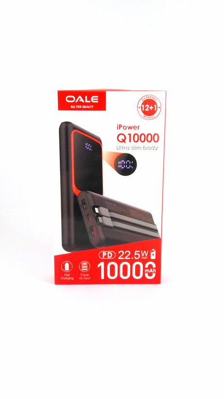 پاوربانک OALE Q10000 با ظرفیت 10000 میلی آمپر و شارژ سریع 22.5 وات