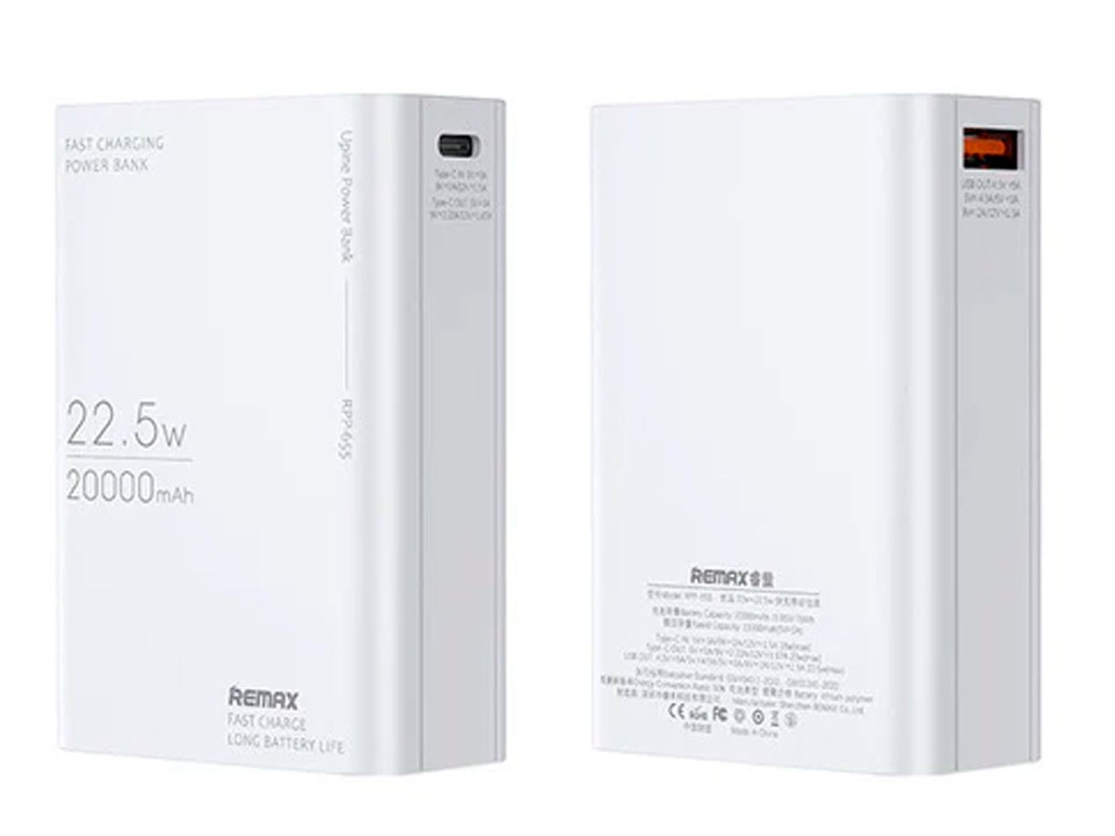 پاوربانک فست شارژ Remax RPP-655 20000Mah سفید